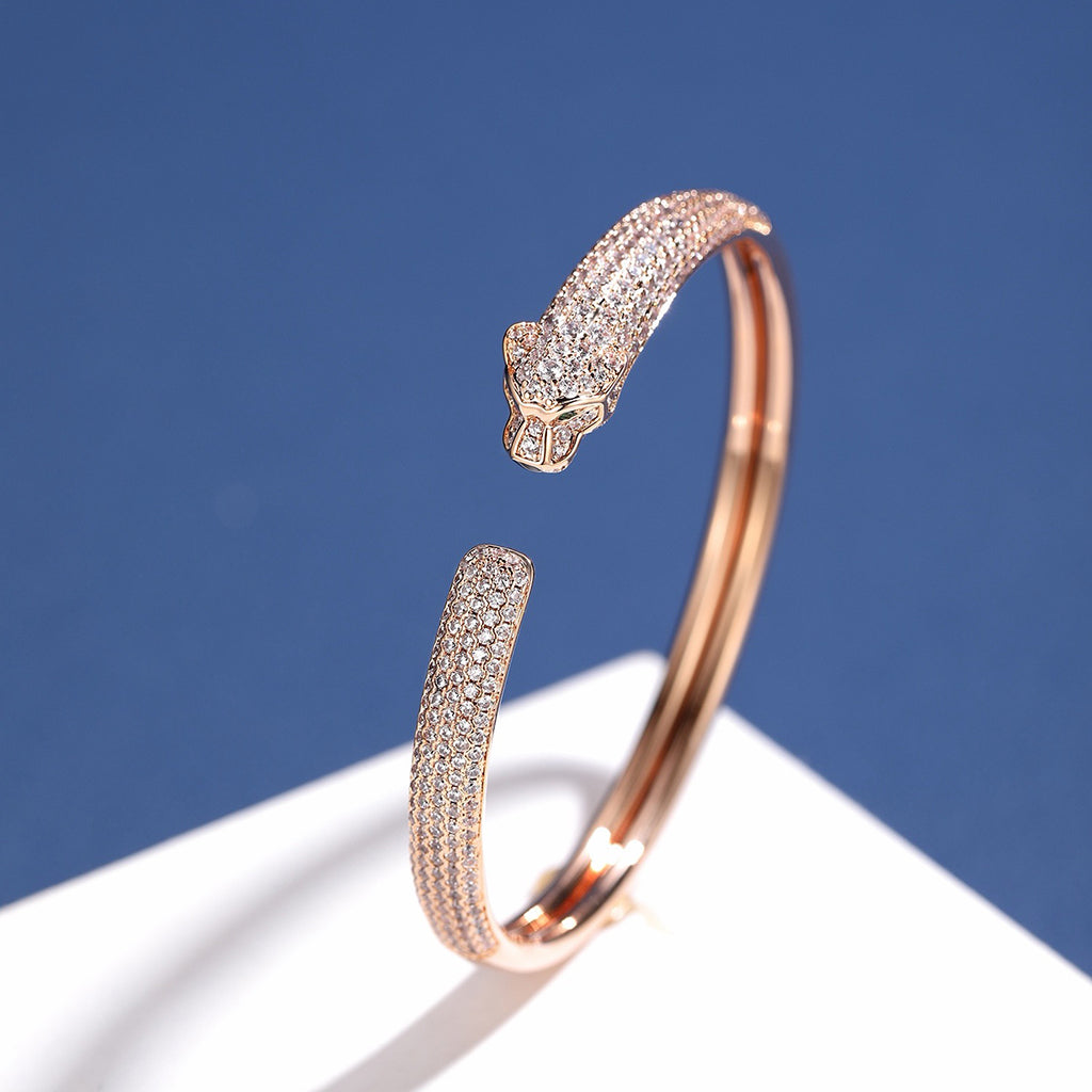 [Gaonasi Jewelry]PANTHERE FULL DIAMOND OPEN BRACELET