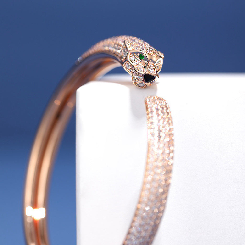 [Gaonasi Jewelry]PANTHERE FULL DIAMOND OPEN BRACELET