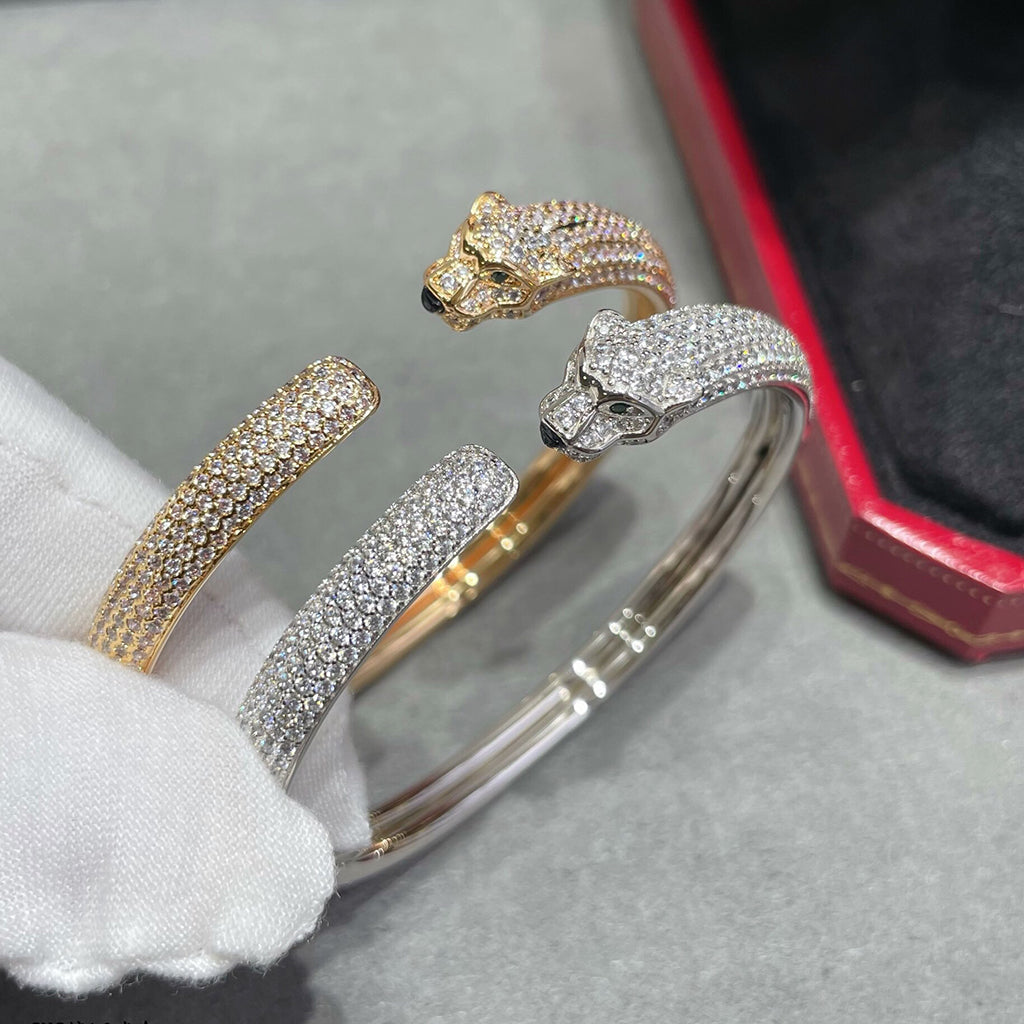 [Gaonasi Jewelry]PANTHERE FULL DIAMOND OPEN BRACELET