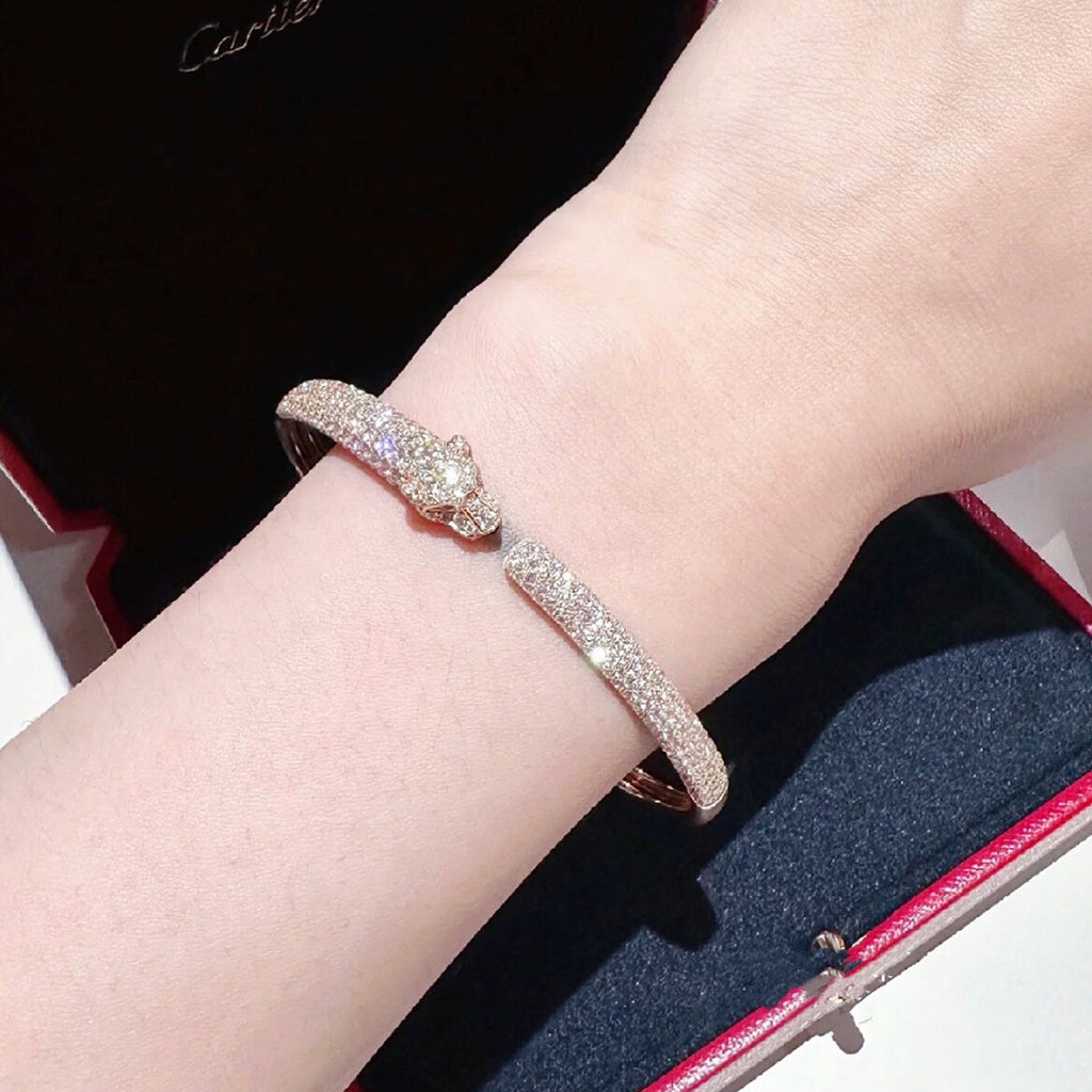 [Gaonasi Jewelry]PANTHERE FULL DIAMOND OPEN BRACELET