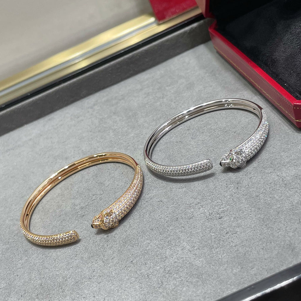 [Gaonasi Jewelry]PANTHERE FULL DIAMOND OPEN BRACELET