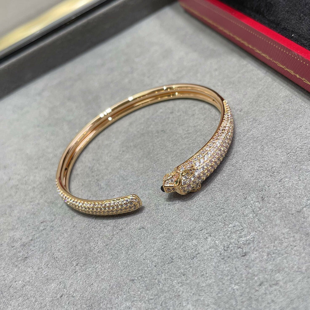 [Gaonasi Jewelry]PANTHERE FULL DIAMOND OPEN BRACELET