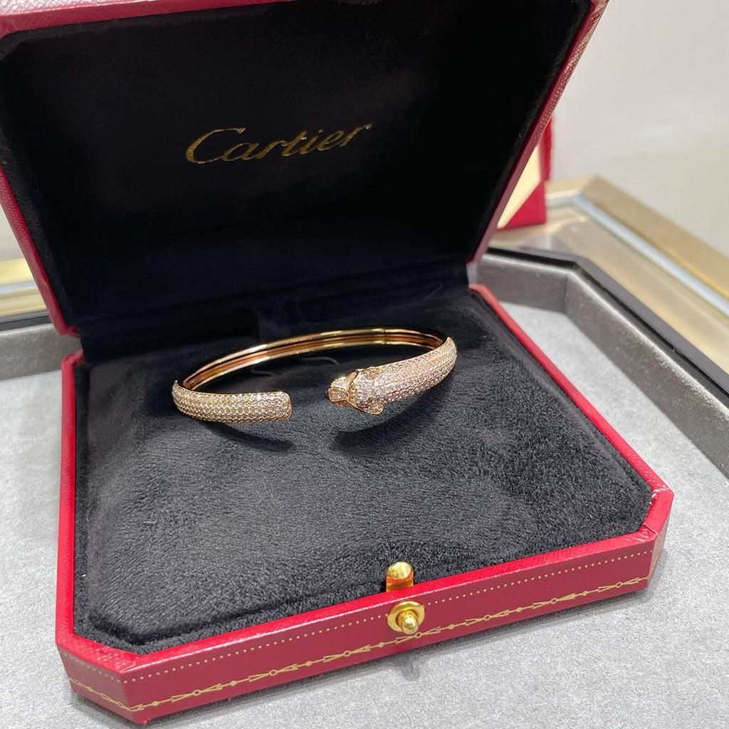 [Gaonasi Jewelry]PANTHERE FULL DIAMOND OPEN BRACELET