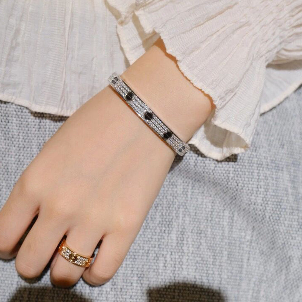 [Gaonasi Jewelry]LOVE BRACELET 6.1MM DIAMOND-PAVED CERAMIC