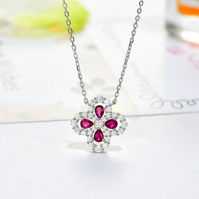 [Gaonasi]LOOP NECKLACE FULL MOTIF DIAMOND 16MM MULTIPLE COLORS