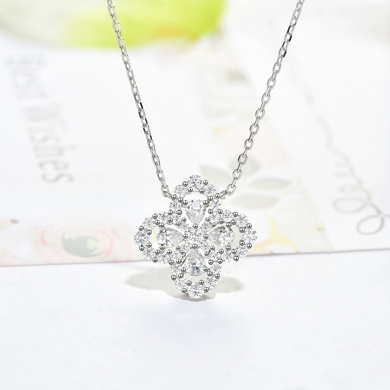 [Gaonasi]LOOP NECKLACE FULL MOTIF DIAMOND 16MM MULTIPLE COLORS