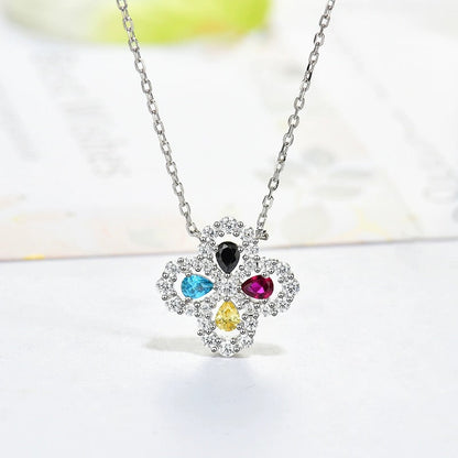 [Gaonasi]LOOP NECKLACE FULL MOTIF DIAMOND 16MM MULTIPLE COLORS