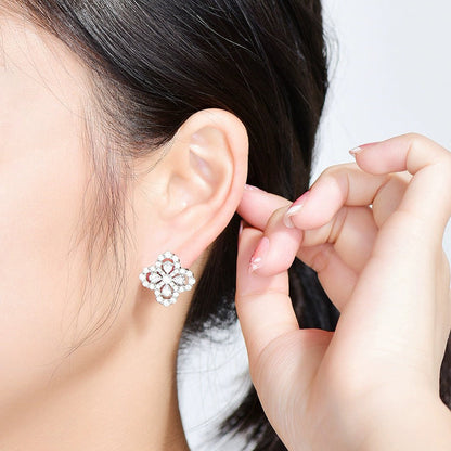 [Gaonasi]LOOP EARRINGS FULL MOTIF DIAMOND 16MM