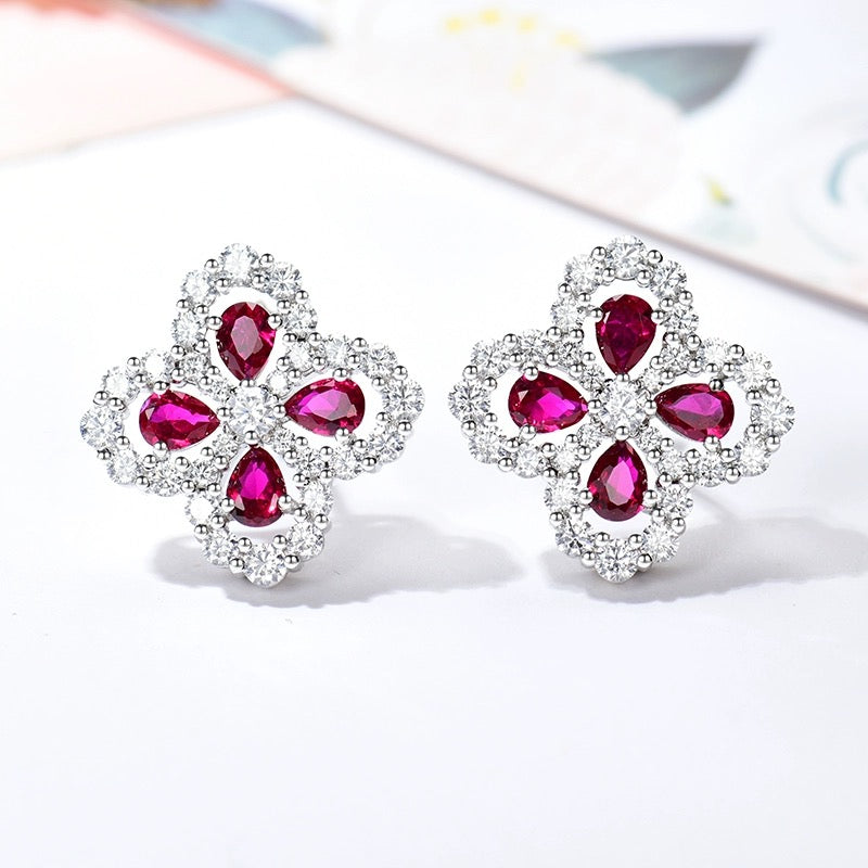 [Gaonasi]LOOP EARRINGS FULL MOTIF DIAMOND 16MM