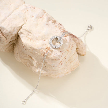 [Gaonasi Jewelry]LOVE DOUBLE RING FULL DIAMOND BRACELET