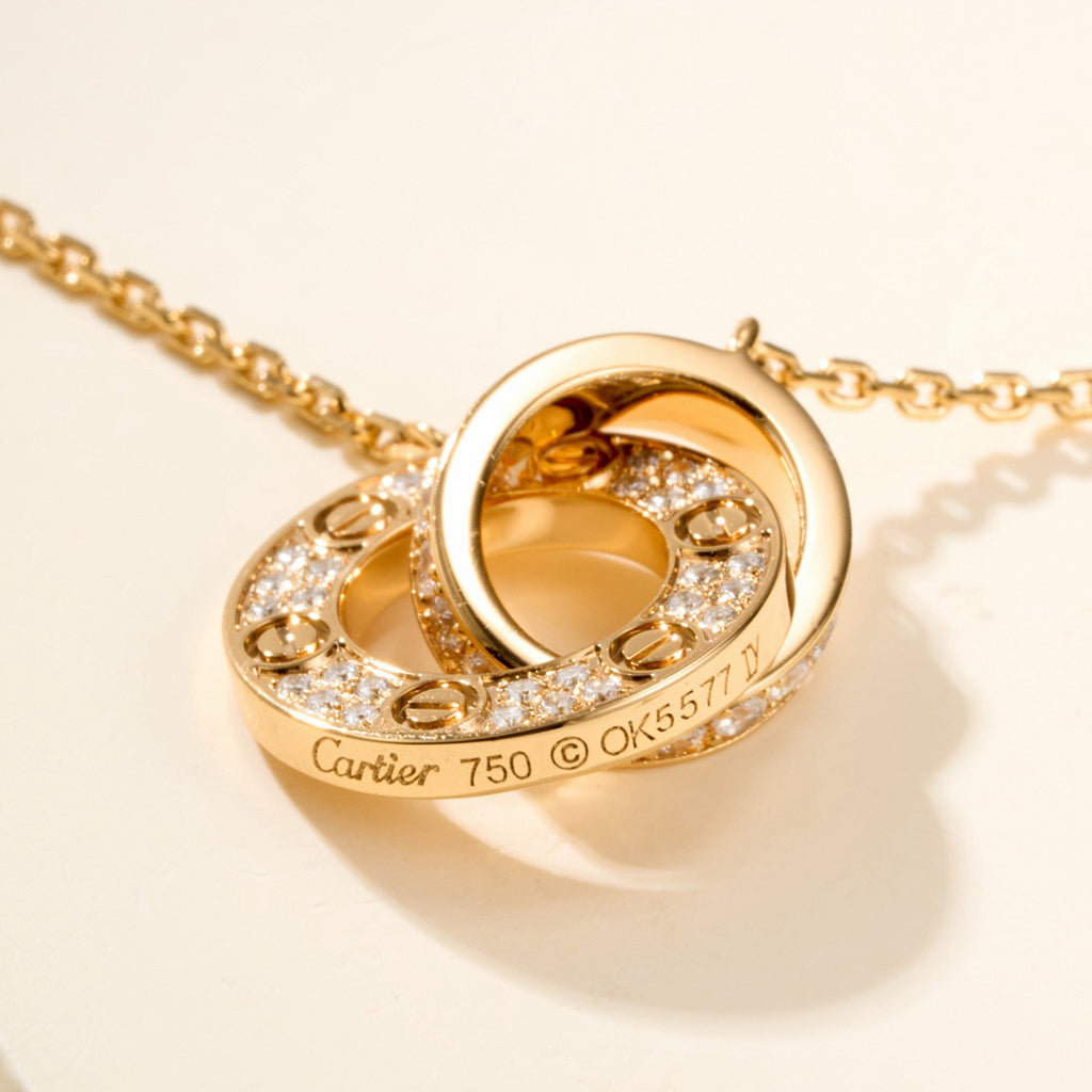 [Gaonasi Jewelry]LOVE DOUBLE RING FULL DIAMOND BRACELET