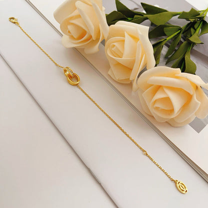 [Gaonasi Jewelry]LOVE DOUBLE RING HALF DIAMOND BRACELET