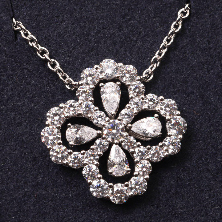 [Gaonasi]LOOP NECKLACE FULL MOTIF DIAMOND 16MM MULTIPLE COLORS