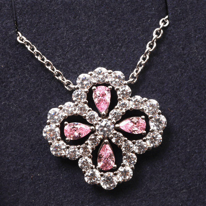 [Gaonasi]LOOP NECKLACE FULL MOTIF DIAMOND 16MM MULTIPLE COLORS