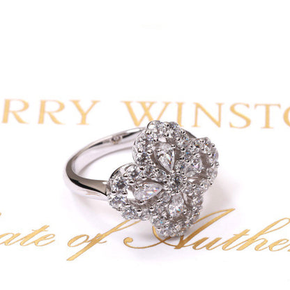 [Gaonasi]LOOP RING FULL MOTIF DIAMOND 16MM SILVE