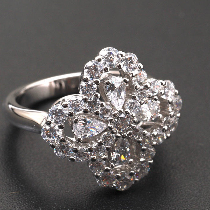[Gaonasi]LOOP RING FULL MOTIF DIAMOND 16MM SILVE