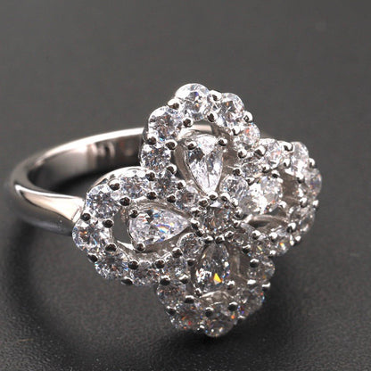 [Gaonasi]LOOP RING FULL MOTIF DIAMOND 16MM SILVE