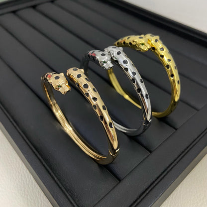 [Gaonasi Jewelry]PANTHERE DOUBLE HEADED OPEN BRACELET