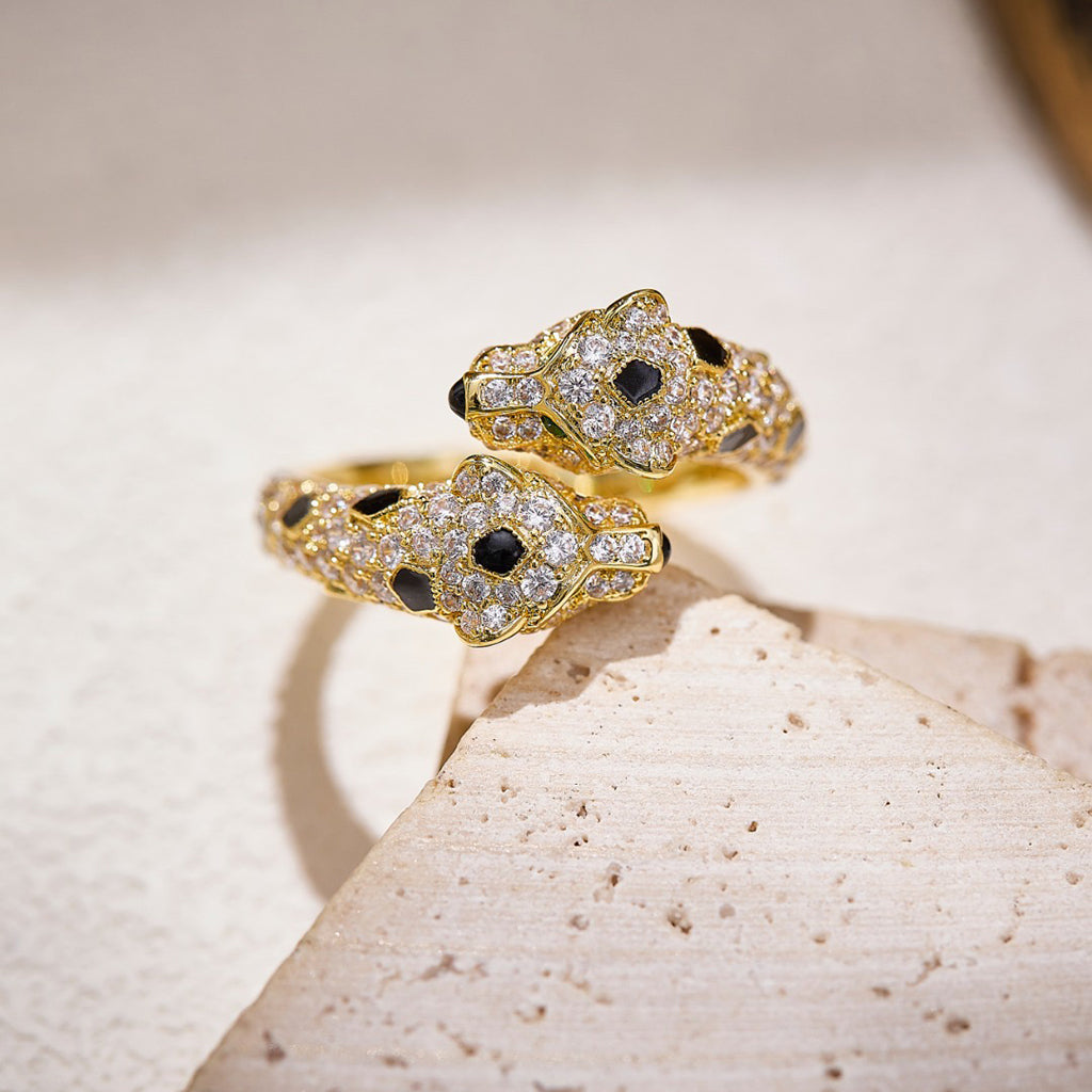[Gaonasi Jewelry]PANTHERE DOUBLE HEADED FULL DIAMOND  RING