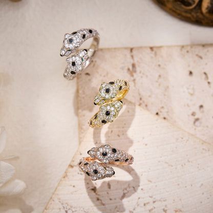 [Gaonasi Jewelry]PANTHERE DOUBLE HEADED FULL DIAMOND  RING