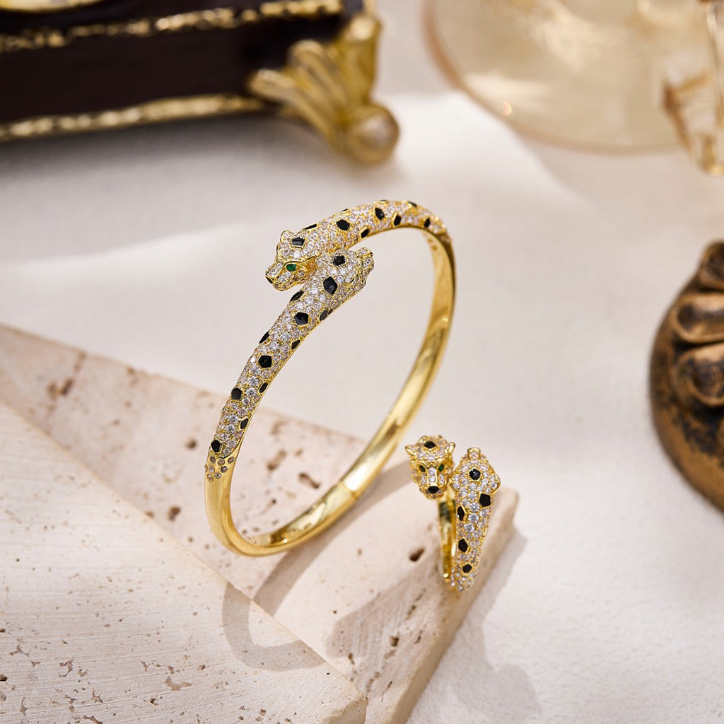 [Gaonasi Jewelry]PANTHERE DOUBLE HEADED FULL DIAMOND  RING