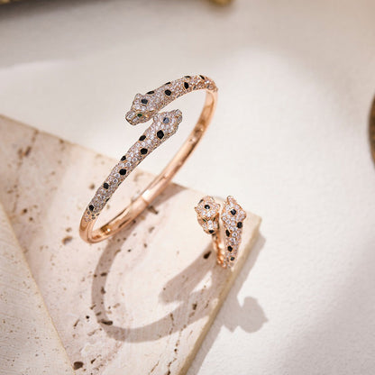 [Gaonasi Jewelry]PANTHERE DOUBLE HEADED FULL DIAMOND  RING