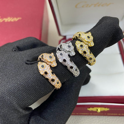 [Gaonasi Jewelry]PANTHERE DOUBLE HEADED FULL DIAMOND  RING