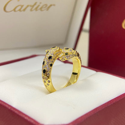 [Gaonasi Jewelry]PANTHERE DOUBLE HEADED FULL DIAMOND  RING