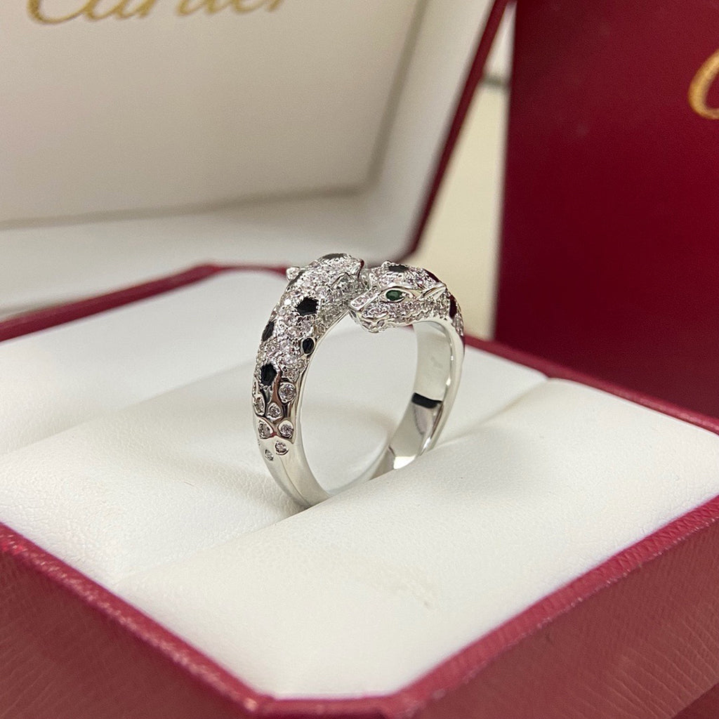 [Gaonasi Jewelry]PANTHERE DOUBLE HEADED FULL DIAMOND  RING