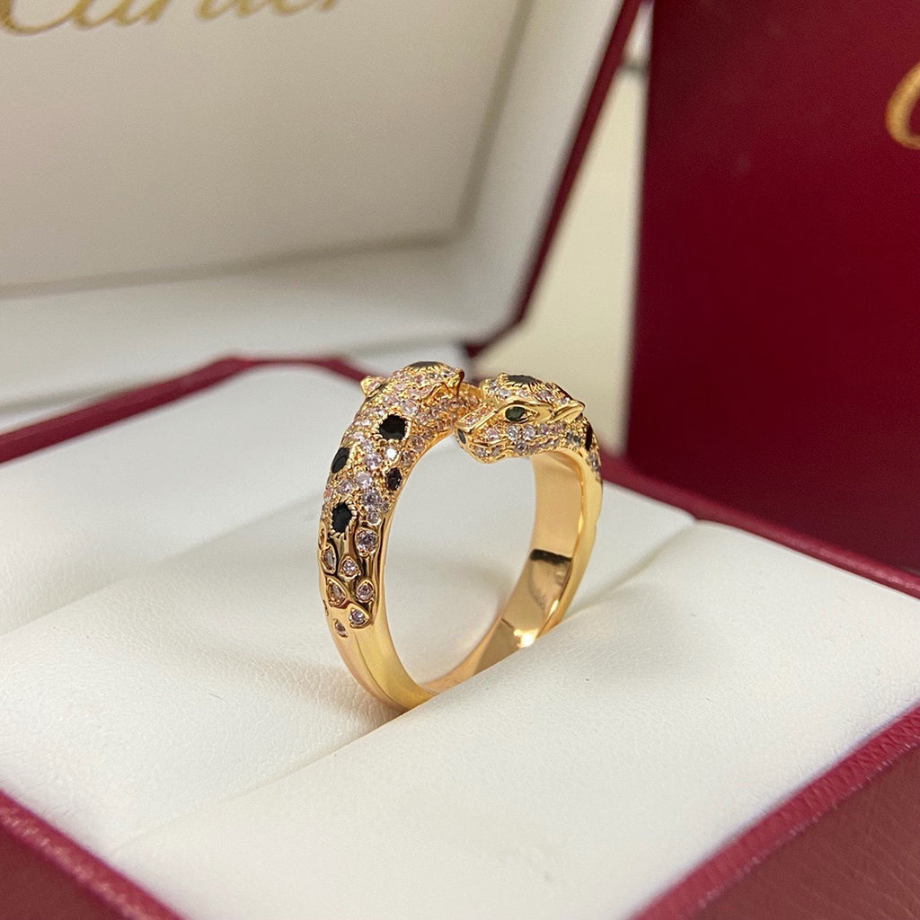 [Gaonasi Jewelry]PANTHERE DOUBLE HEADED FULL DIAMOND  RING