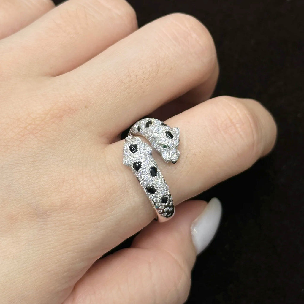 [Gaonasi Jewelry]PANTHERE DOUBLE HEADED FULL DIAMOND  RING