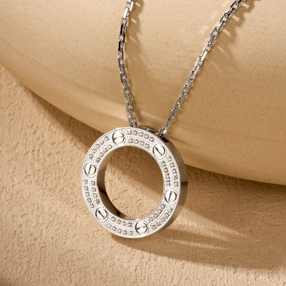 [Gaonasi Jewelry]LOVE NECKLACE 16MM  FULL DIAMOND