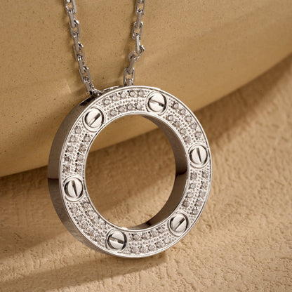 [Gaonasi Jewelry]LOVE NECKLACE 16MM  FULL DIAMOND