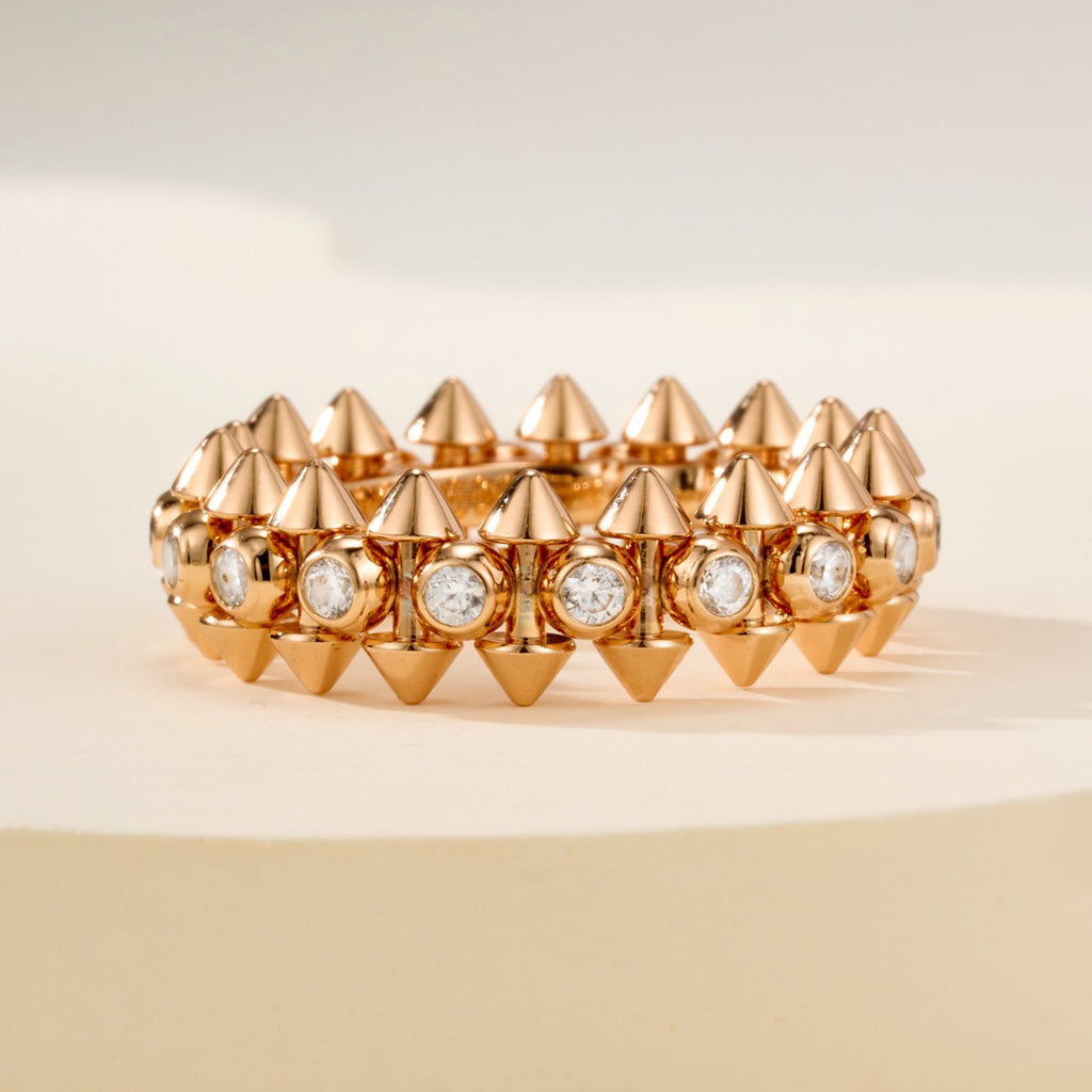 [Gaonasi Jewelry]CLASH 6.8MM DIAMOND MEDIUM RING