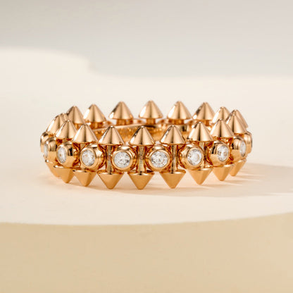 [Gaonasi Jewelry]CLASH 6.8MM DIAMOND MEDIUM RING