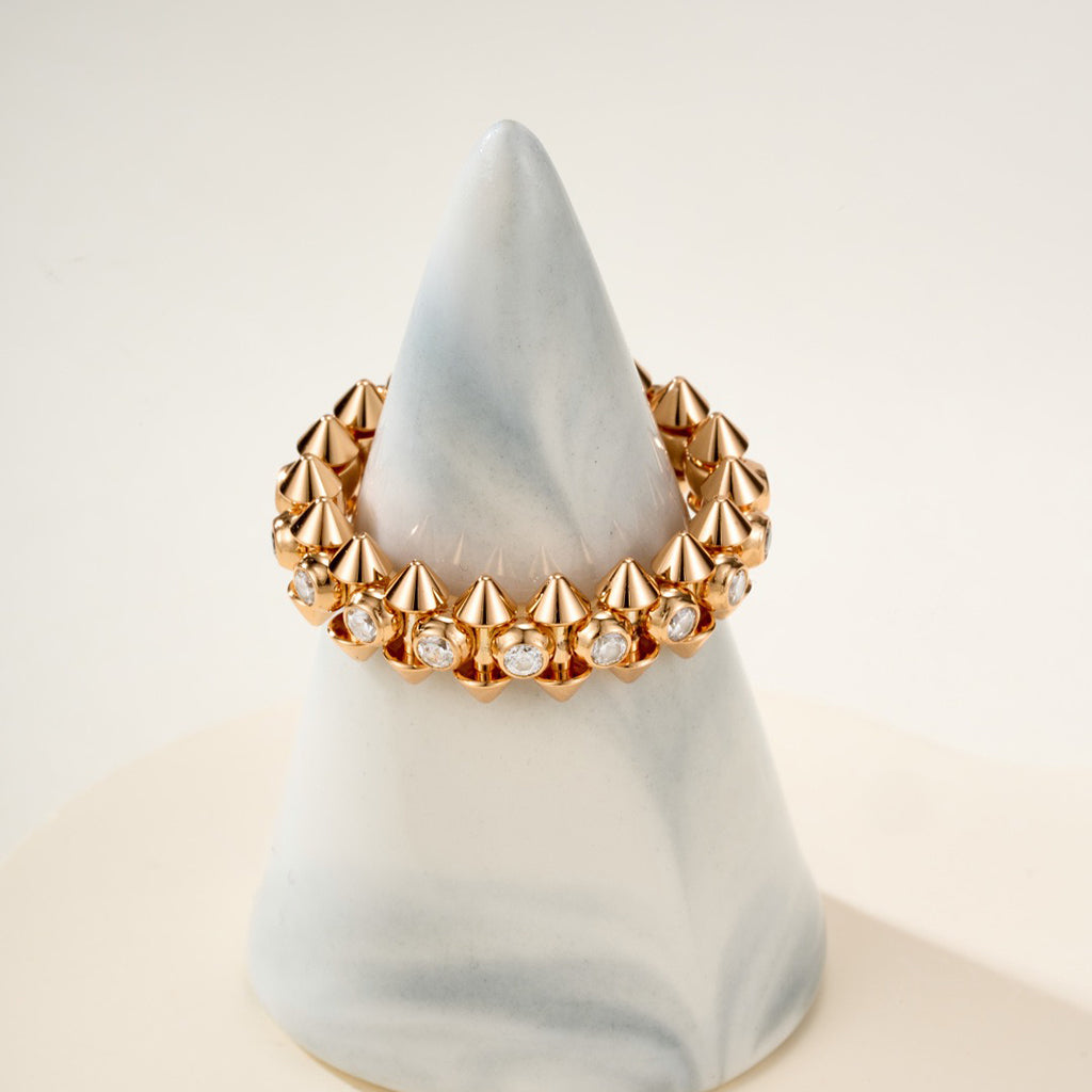 [Gaonasi Jewelry]CLASH 6.8MM DIAMOND MEDIUM RING