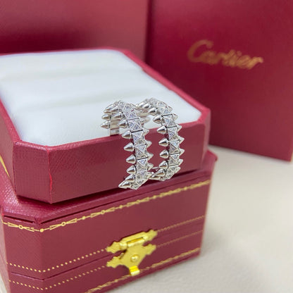 [Gaonasi Jewelry]CLASH 6.4MM FULL DIAMOND SMALL EARRINGS