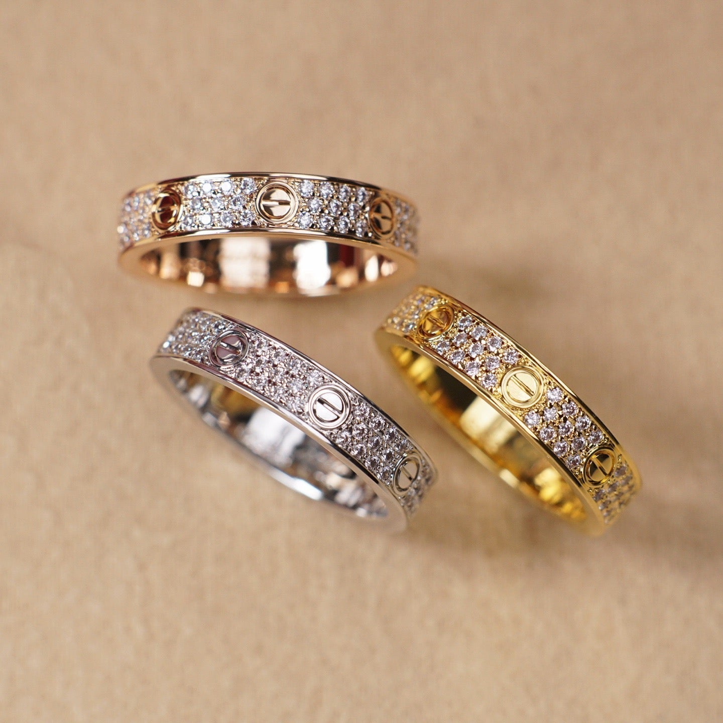 [Gaonasi Jewelry]LOVE RING 4.0MM DIAMOND PAVED