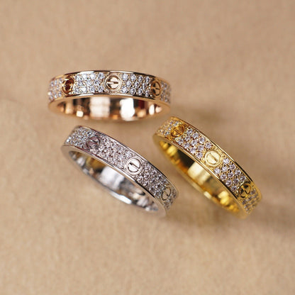 [Gaonasi Jewelry]LOVE RING 4.0MM DIAMOND PAVED