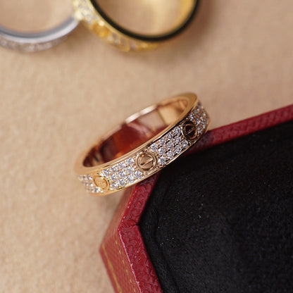 [Gaonasi Jewelry]LOVE RING 4.0MM DIAMOND PAVED