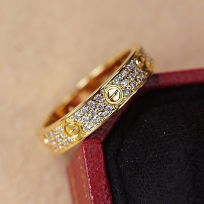 [Gaonasi Jewelry]LOVE RING 4.0MM DIAMOND PAVED