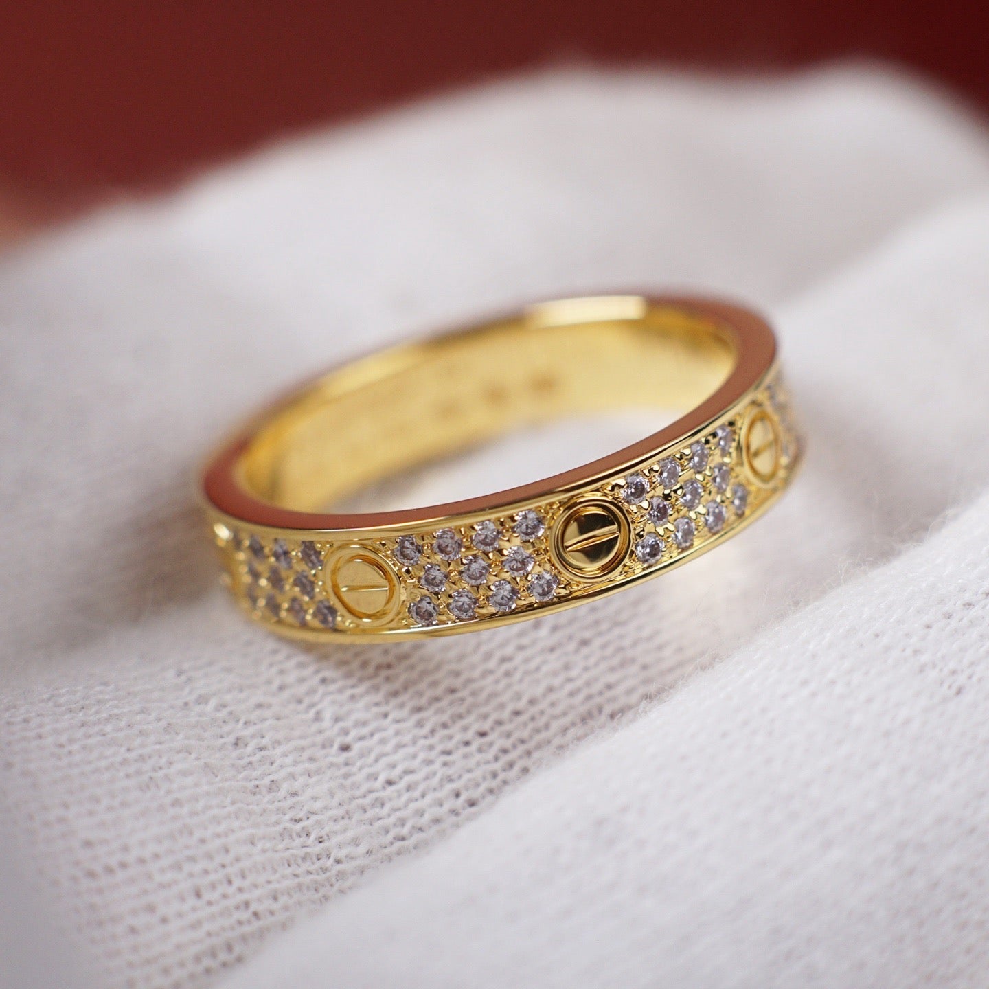 [Gaonasi Jewelry]LOVE RING 4.0MM DIAMOND PAVED