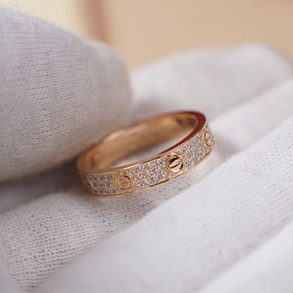 [Gaonasi Jewelry]LOVE RING 4.0MM DIAMOND PAVED