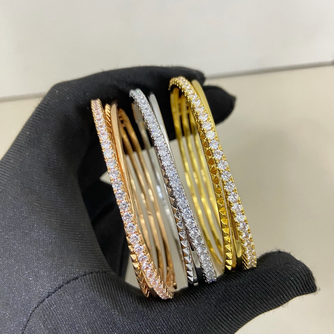 [Gaonasi Jewelry]ETINCELLE HALF-PAVED DIAMOND BRACELET