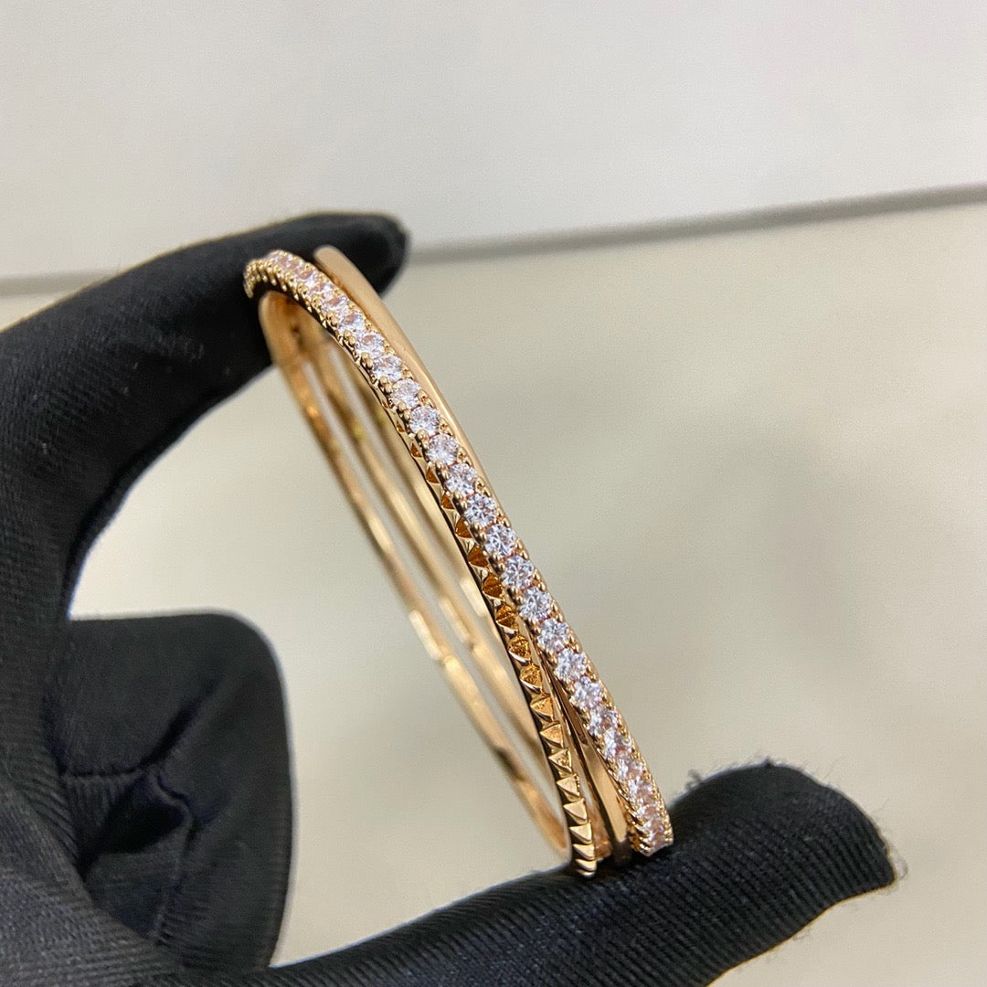 [Gaonasi Jewelry]ETINCELLE HALF-PAVED DIAMOND BRACELET