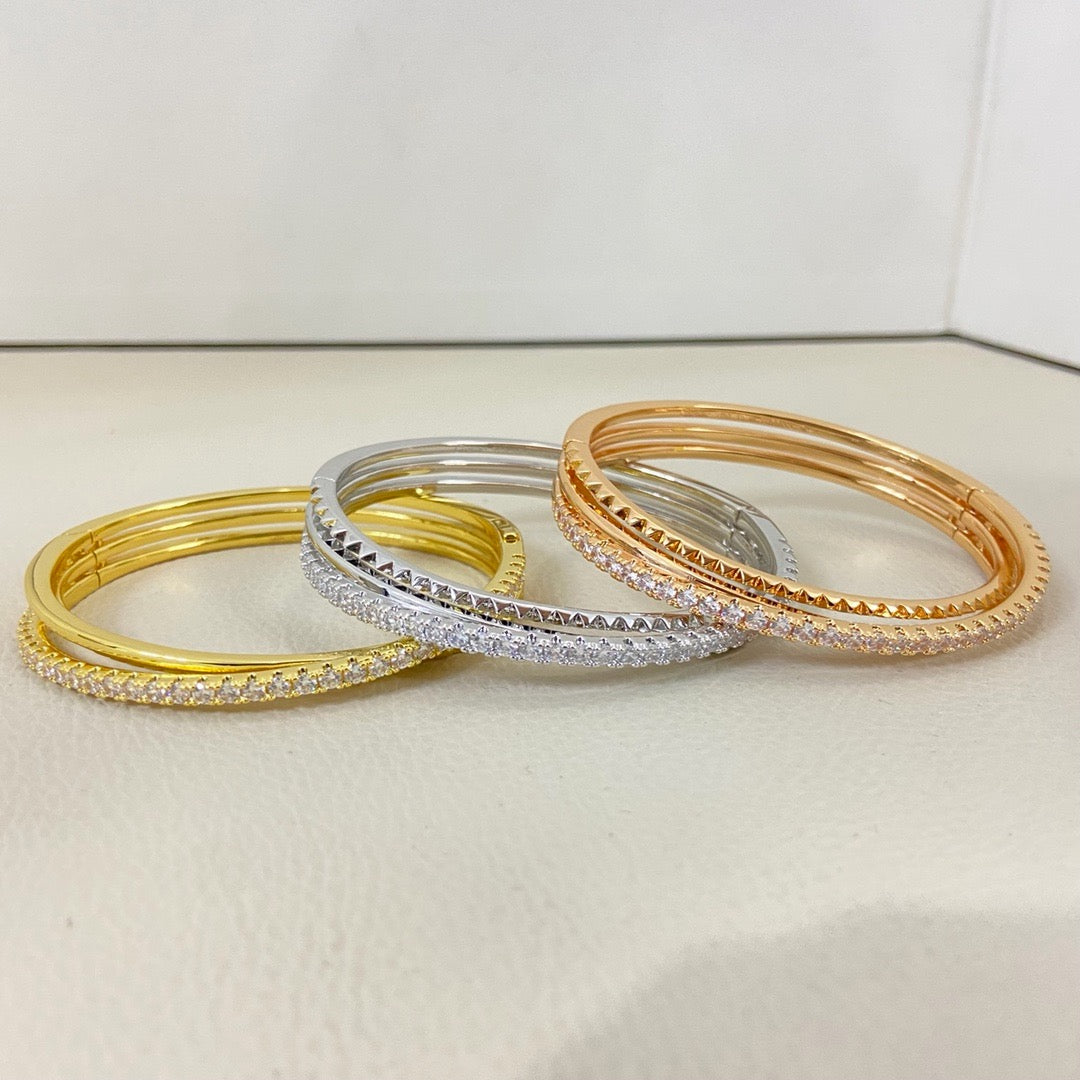 [Gaonasi Jewelry]ETINCELLE HALF-PAVED DIAMOND BRACELET