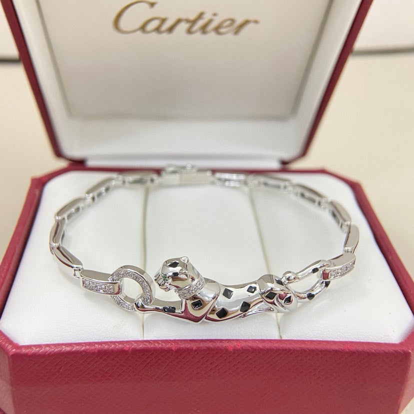 [Gaonasi Jewelry]PANTHERE HALF DIAMOND ON CHAIN BRACELET