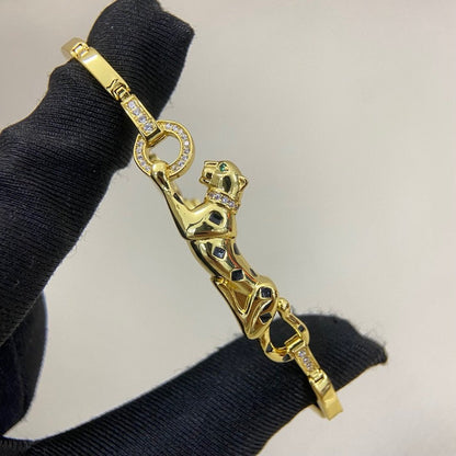 [Gaonasi Jewelry]PANTHERE HALF DIAMOND ON CHAIN BRACELET