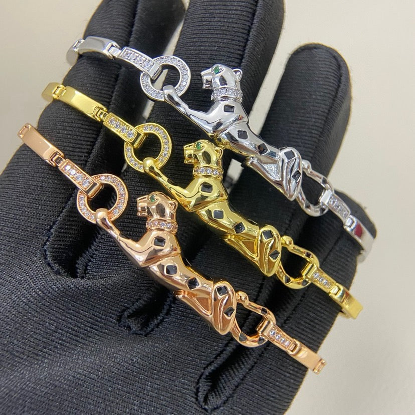 [Gaonasi Jewelry]PANTHERE HALF DIAMOND ON CHAIN BRACELET