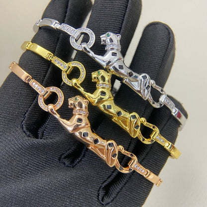 [Gaonasi Jewelry]PANTHERE HALF DIAMOND ON CHAIN BRACELET